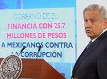 The news publisher Contralinea, shows the president of Mexico Lopez Obrador a report of United States agancies financing opposition groups in Mexico